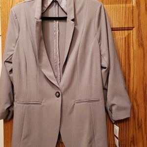 New xoxo polyester gray one front button jacket